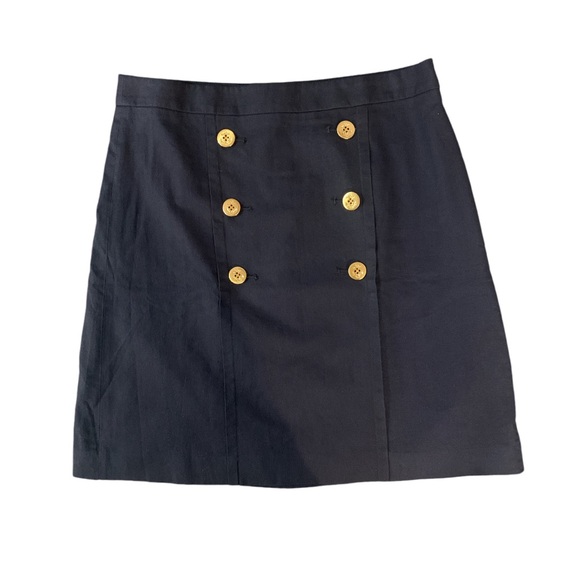 J. Crew Factory NWOT Midi Skirt Navy 10  Nautical Office Business Casual Preppy - Picture 1 of 11